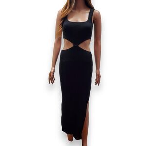 Glassons Black Cut-Out Midi Dress